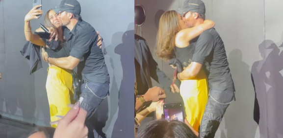 Enrique Iglesias besa apasionadamente a fan