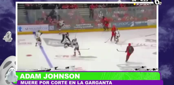 Adam Johnson, jugador profesional de hockey sobre hielo tiene fatal muerte.