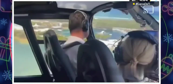 Los pasajeros de este helicóptero queda sorprendidos en su viaje