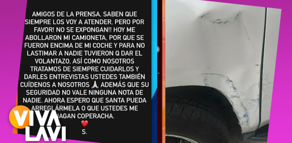 Sofía Castro pide 'coperacha' tras percance con camioneta durante entrevista