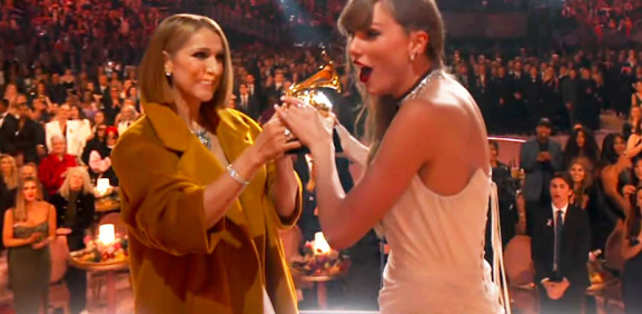 Celine es la encargada de darle su premio a la cantante, pero no se esperó la respuesta de Taylor