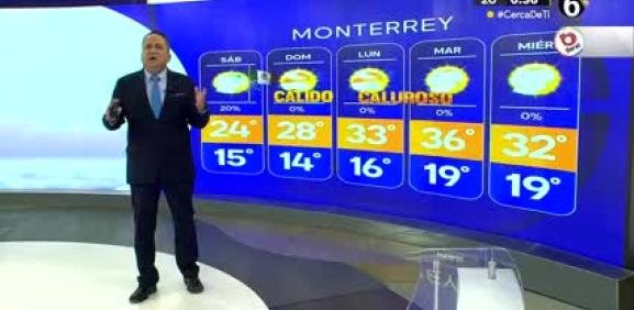 Abimael Salas nos da el pronóstico del tiempo en Monterrey para este viernes 23 de febrero de 2024.