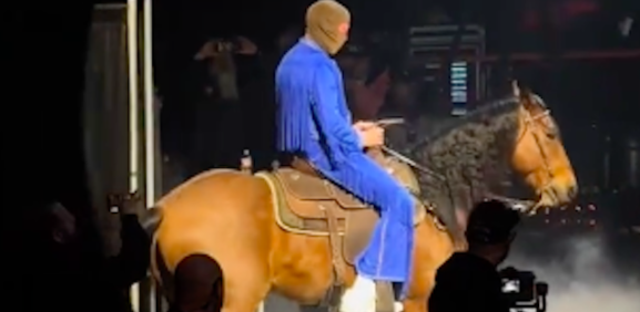 El cantante es puesto en la polémica por exponer a un caballo al estrés del concierto