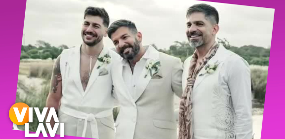 Celebran primera boda gay entre tres hombres