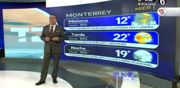 Abimael Salas nos da el pronóstico del tiempo en Monterrey para este miércoles 20 de marzo de 2024.