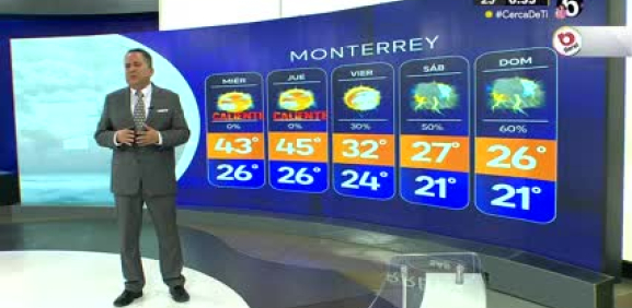 Abimael Salas nos da el pronóstico del tiempo en Monterrey para este martes 07 de mayo de 2024.