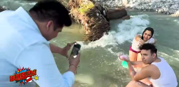 Lalo capta en video el momento en donde los chicos se bañan en el río