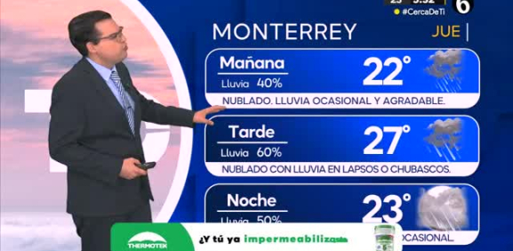 Nelson Valdez nos da el pronóstico del tiempo en Monterrey para este jueves 25 de julio de 2024.