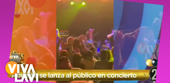 Abuelita se lanza al público en concierto de rock