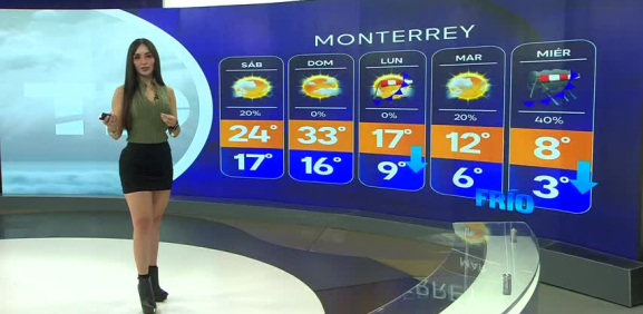 Emily Quiñones nos da el pronóstico del tiempo de fin de semana para Monterrey, viernes 03 de enero de 2025.