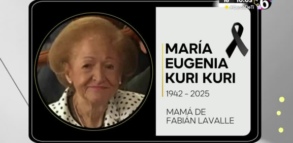 Muere María Eugenia, mamá de Fabián Lavalle