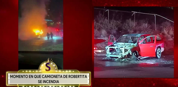 En el estudio se revela y fuerte y fatal accidente en auto de Robertita donde terminó en fuerte incendio