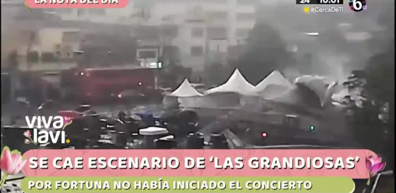 Derrumbe de escenario de 'Grandiosas' deja 7 heridos