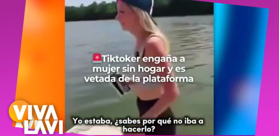 Tiktoker egaña a mujer sin hogar para lanzarse a un lago