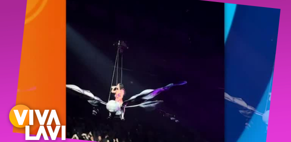 Katy Perry se lleva susto durante show
