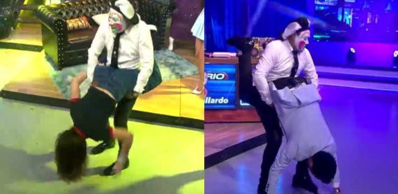 El icónico payaso llegó a poner el desorden en el programa