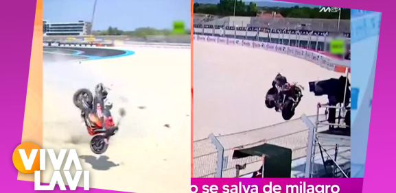 Camarógrafo se salva de milagro tras accidente de moto
