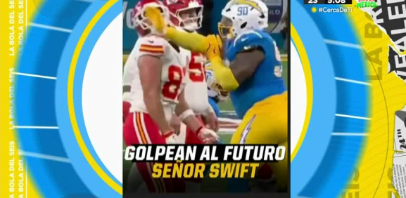 El novio de Taylor Swift es sorprendido con golpe en pleno partido