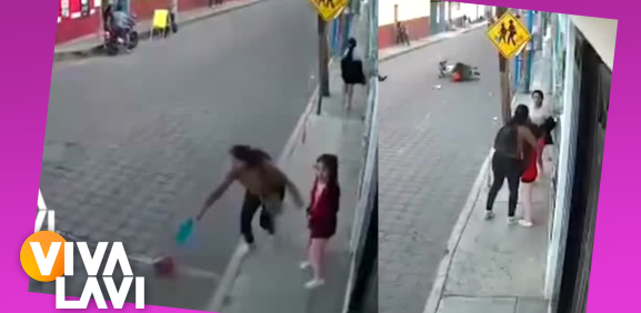 Motociclista sufre accidente por una pelota