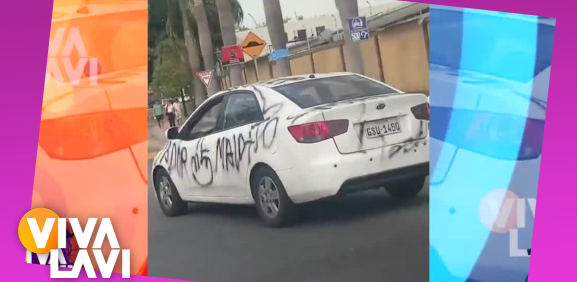 Mujer engañada pinta carro de su ex novio