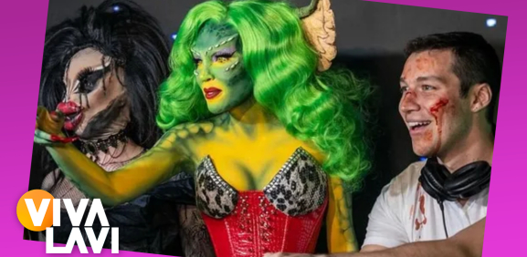 Famosos asisten a fista de halloween de Belinda