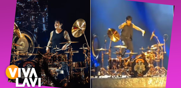 Alex González, integrante de Maná, sufre caída en show