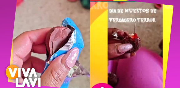 Mujer encuentra aguja en dulce de halloween de su hijo