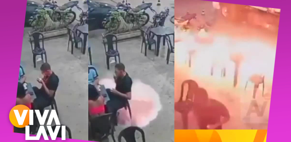 Hombre enciende cigarro mientras cargaban gasolina