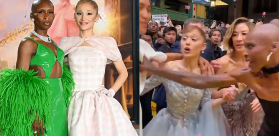 En pleno estreno de la película, la actriz trató de ayudar a su amiga de este fan que descontroló todo