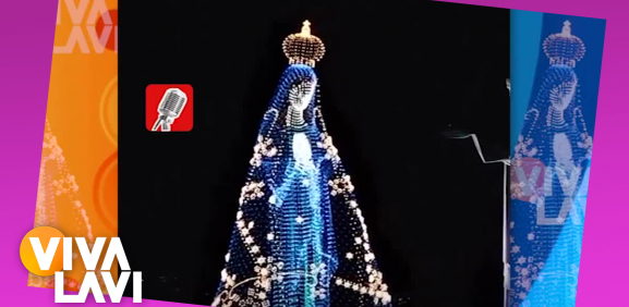 Drones proyectaron a la Virgen María junto al Cristo Redentor