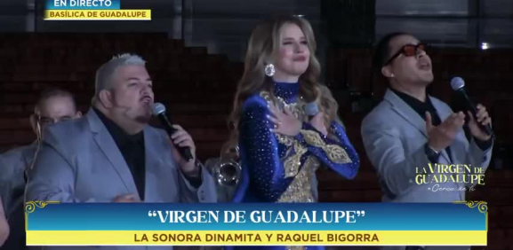 La famosa conductora y la agrupación hacen un acto de fe