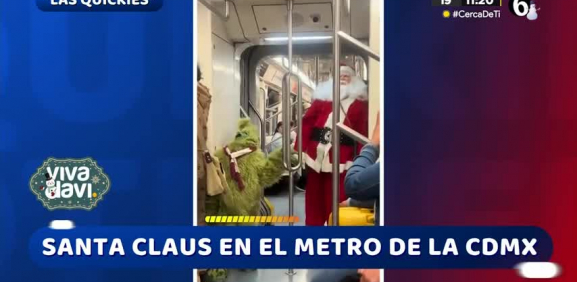 El Grinch y Santa Claus sorprenden en el metro de la CDMX