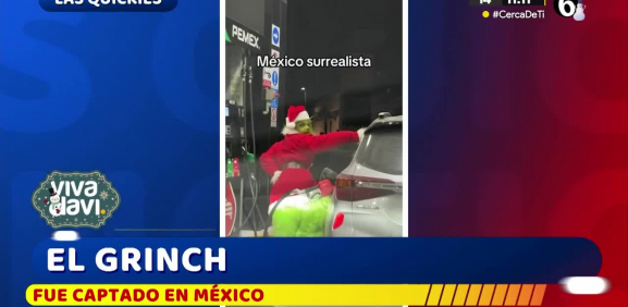 Captan a El Grinch en gasolinera de México