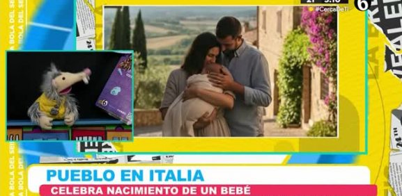 Una bebé que representa el primer nacimiento en casi 30 años en el pequeño pueblo italiano