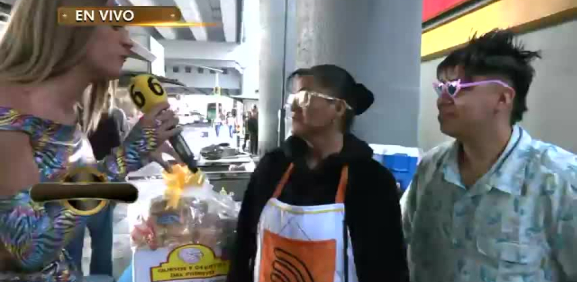 Vendedora se va en contra de Chavana en una transmisión en vivo en el programa Aficionados