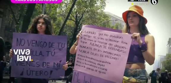 Famosas acuden a marcha del 8M