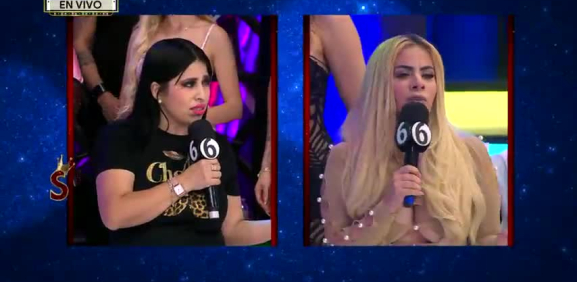 La sensual conductora explota en pleno programa