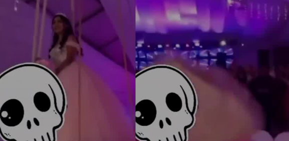 Quinceñera cae de plataforma a metros de altura