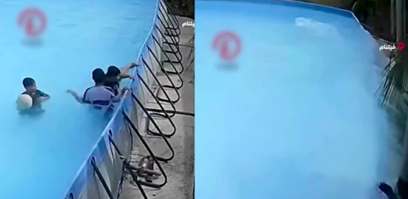 Niño destruye alberca tras intentar salirse