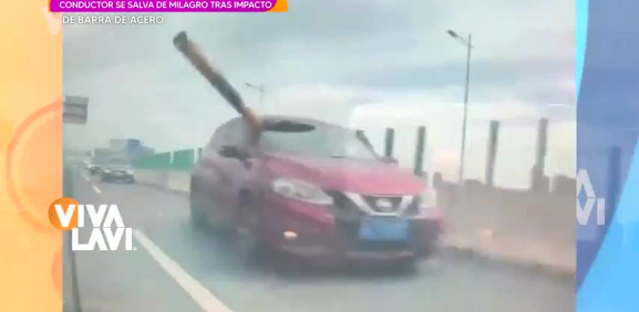 Hombre se salva tras ser impactado con un barra de acero