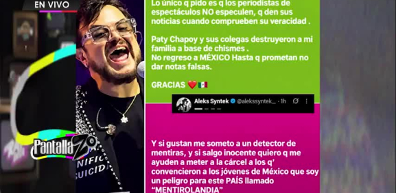 Aleks Syntek publica una imagen en la que aparece sin peluquín y la elimina a los pocos segundos