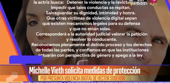 Michelle Vieth solicita medidas de protección contra Héctor Soberón
