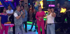 Accidente con fuego en pleno programa
