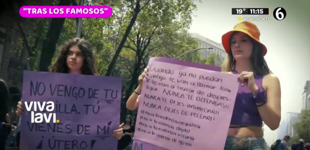 Famosas acuden a marcha del 8M