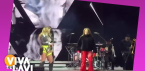 Lucía Méndez sorprende en el escenario junto a María José
