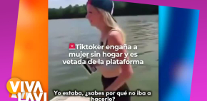 Tiktoker egaña a mujer sin hogar para lanzarse a un lago