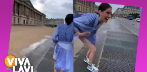 Ashley, de Ha*Ash, sufre accidente con su ropa en París