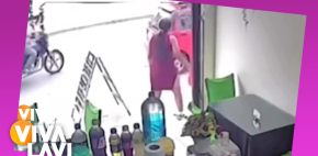 Mujer defiende a su perro tras ser pateado por hombre