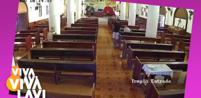 Joven asalta a abuelito en iglesia