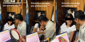 Niña con problemas auditivos escucha por primera vez la voz de su padre